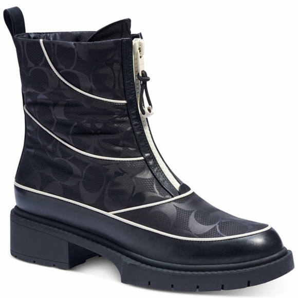 NWT COACH Lug Sole Snow Boot Ankle Boots Signature Monogram Coach Winter Boot - Picture 16 of 16